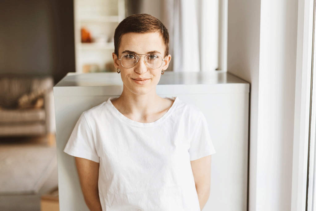 a woman recovers in a sober living house in austin texas