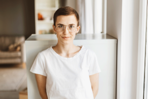 a woman recovers in a sober living house in austin texas